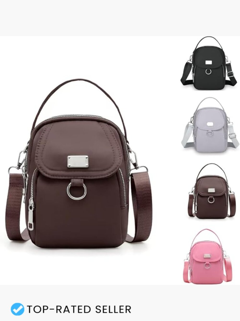 Small Crossbody Bag Women Adjustable Strap Nylon Satchel Lightweight Everyday